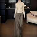 High Waist Wide Leg Trousers | Loose Fit Tailored Palazzo Pants(MS178)