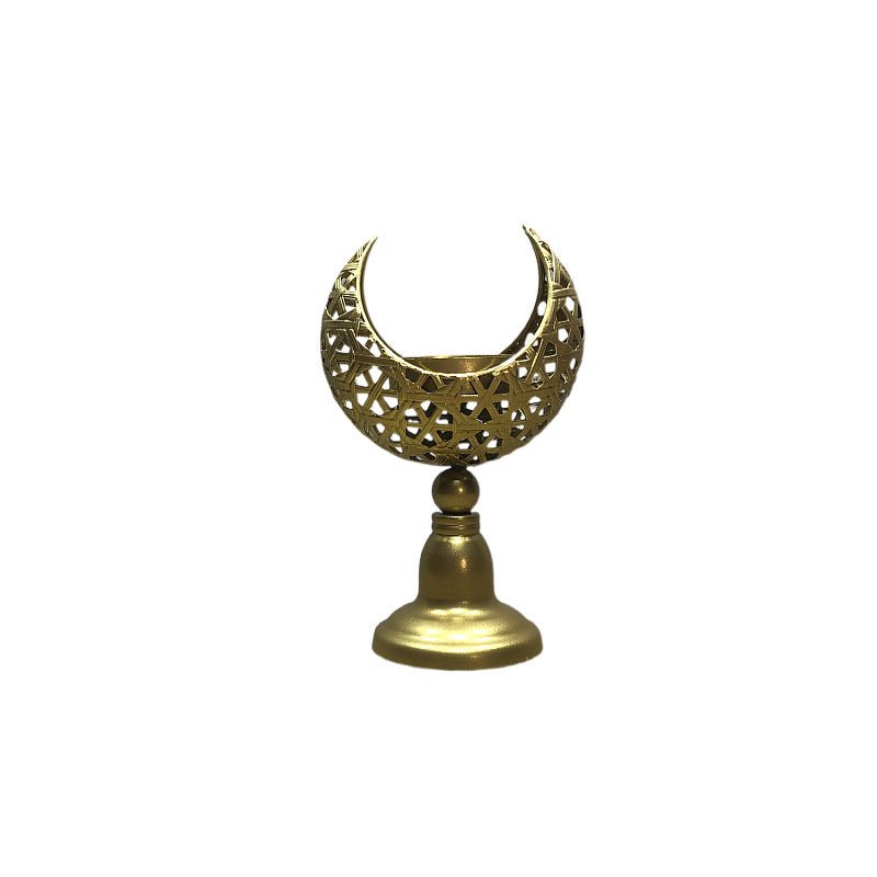 Hollow Moon Candle Holder – Iron Ramadan Decorative Accent (MAC379)