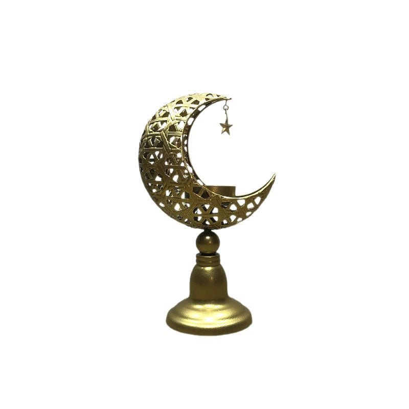 Hollow Moon Candle Holder – Iron Ramadan Decorative Accent (MAC379)