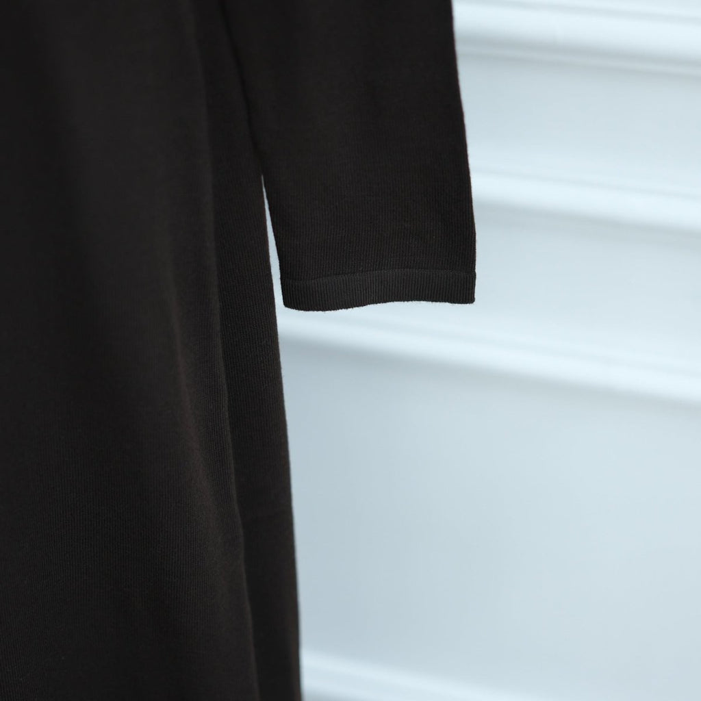 Hollow-Out Knit Open Abaya Cardigan with Waist Belt(MOA315)