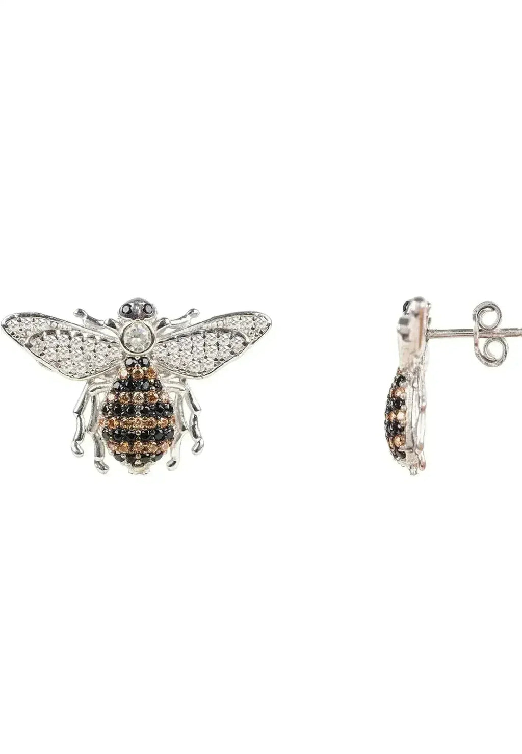 Honey Bee Stud Earrings | Sterling Silver Animal Jewelry - Femstylo