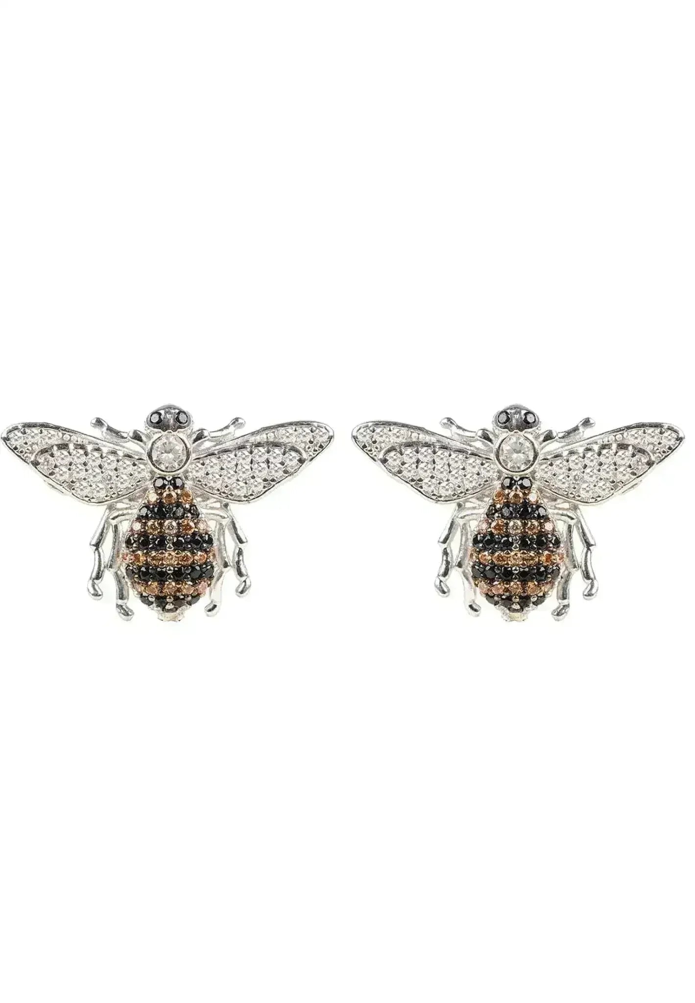 Honey Bee Stud Earrings | Sterling Silver Animal Jewelry - Femstylo