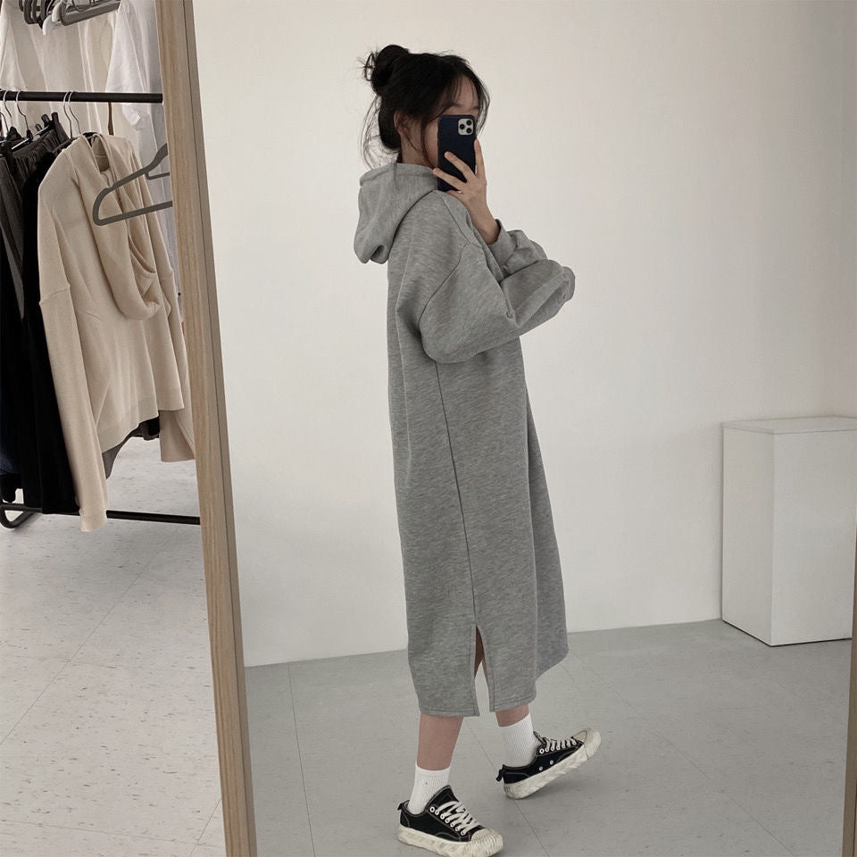 Hooded Pullover Long Sweatshirt (MS072)