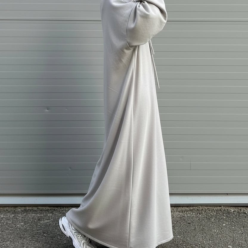 Hooded Sweatshirt Abaya | Hoodie Abaya With Pockets (MA125)