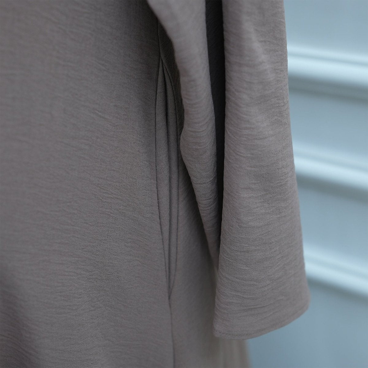 Ice Silk Crinkle Hooded Dress with Pockets(MA393)