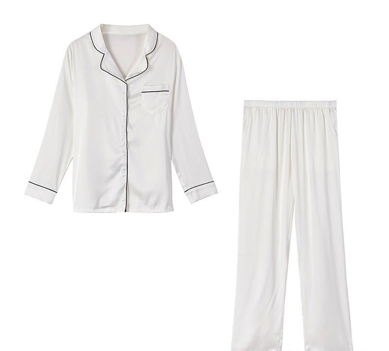 Ice Silk Women's Long Sleeve Pajama Soft & Comfortable Two-Piece Set(MS084)