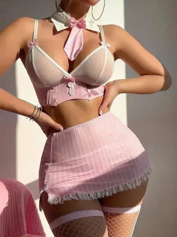 Striped Bow Sexy Mini Skirt - Sexy Bodycon Style | Femstylo