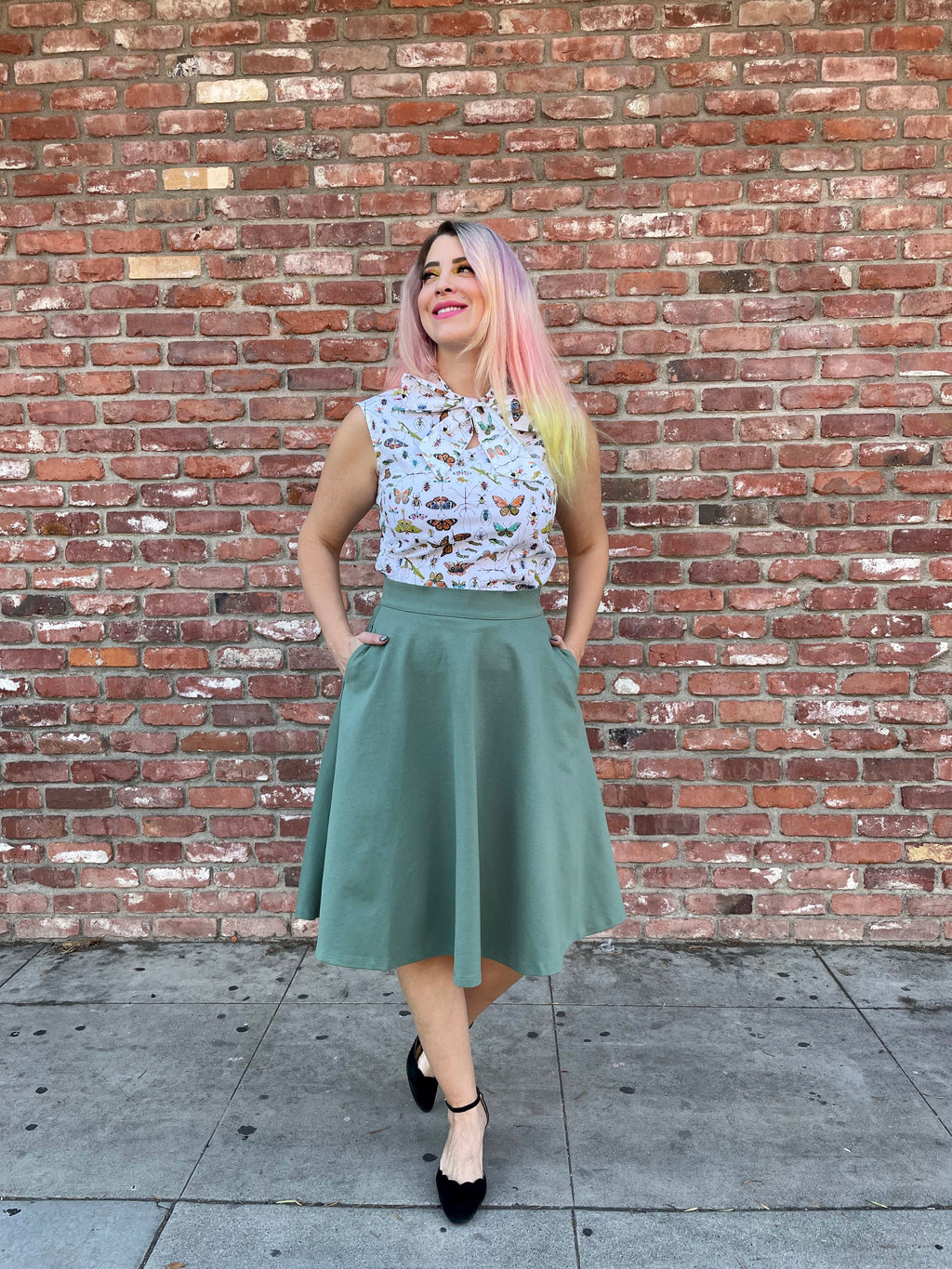 Charlotte Skirt in Sage - Plus Sizes only