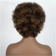 Short Afro Curly Human Hair Full Machine Wigs for Women 150% Density Short Hair Pixie Cut Wig Remy Human Hair Afro Wig For Black Women Gifts for Girlfriends