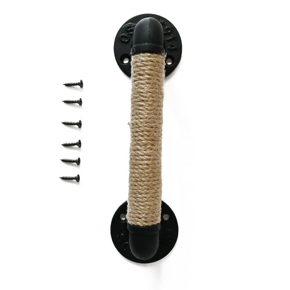 Industrial Style Furniture Handle Barn Sliding Wooden Door Handles Black Antique Vintage European Wrought Iron Rope Handle Drawer Pull Knob Antique Black Knobs Handles Hardware