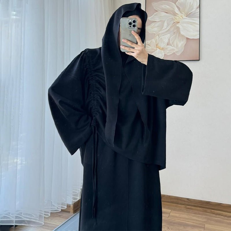 Integrated Hijab Hoodie & Maxi Skirt Set(MS194)