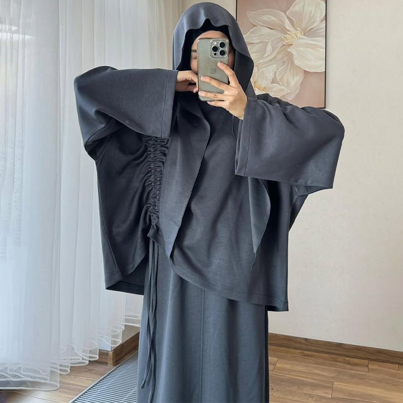 Integrated Hijab Hoodie & Maxi Skirt Set(MS194)
