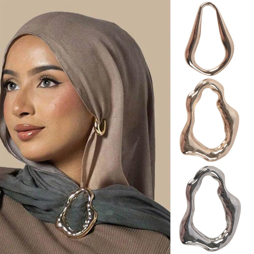Irregular Metal Hijab Ring(MAC365)