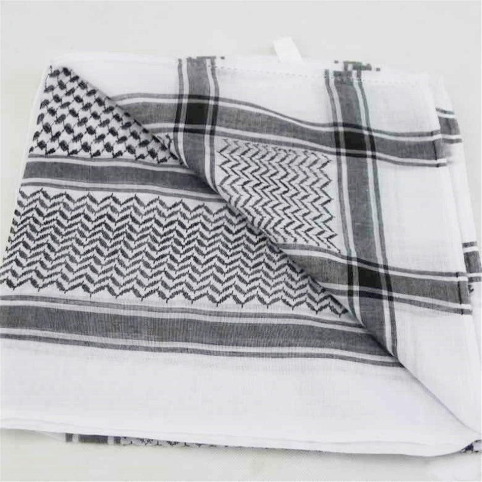 Islamic Men Traditional Costumes Men Plaid Hat Head Scarf Turban Muslim Hijabs Ramadan Pray Caps Unisex Scarves Tassel Desert Arab Keffiyeh Shawl Scarf Military Shemagh Tactical Desert Keffiyeh Head Neck Scarf Arab Wrap with Tassel