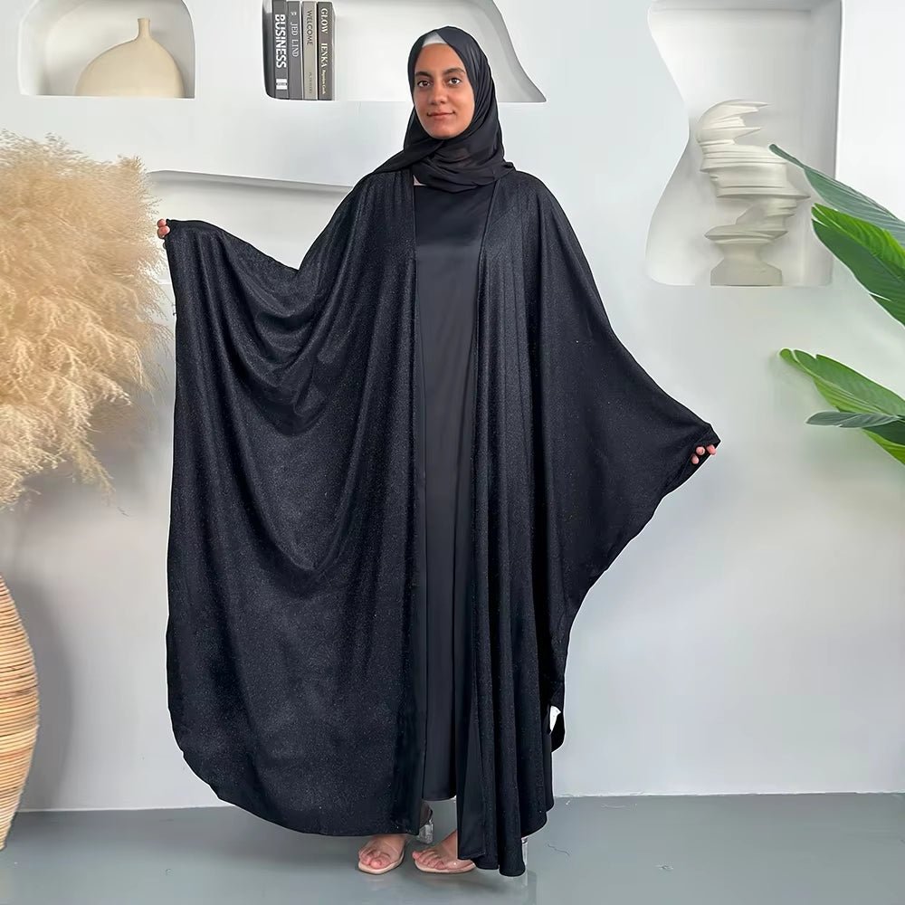 Kaftan Batwing Sleeve Glitter Open Abaya (MOA098)