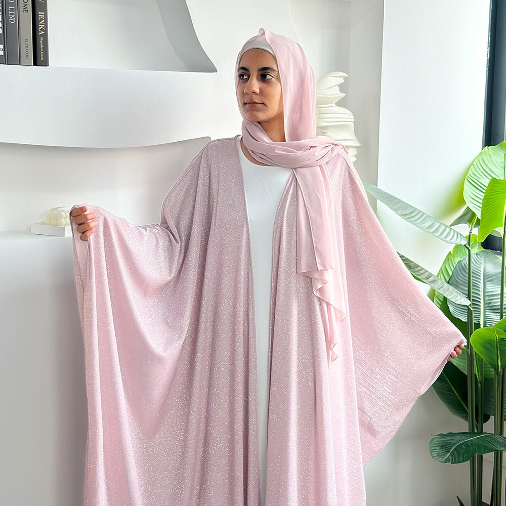 Kaftan Batwing Sleeve Glitter Open Abaya (MOA098)
