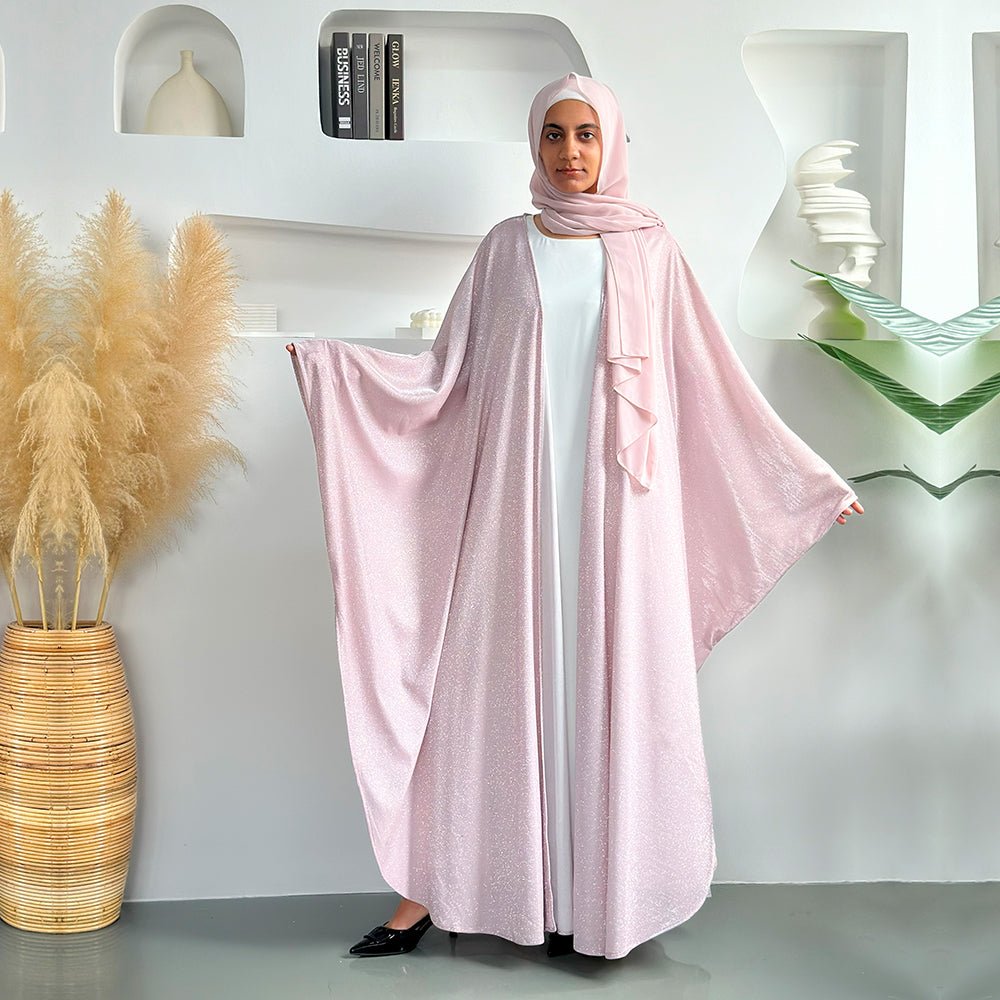 Kaftan Batwing Sleeve Glitter Open Abaya (MOA098)