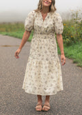 Katrina Half Sleeve Floral Midi Dress