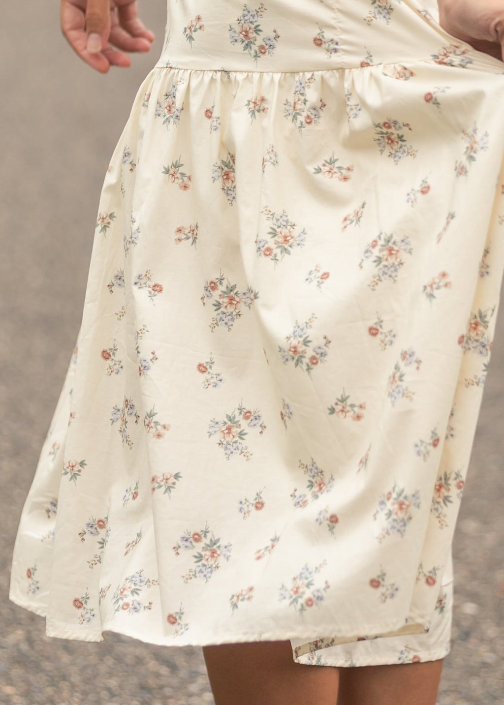 Katrina Half Sleeve Floral Midi Dress