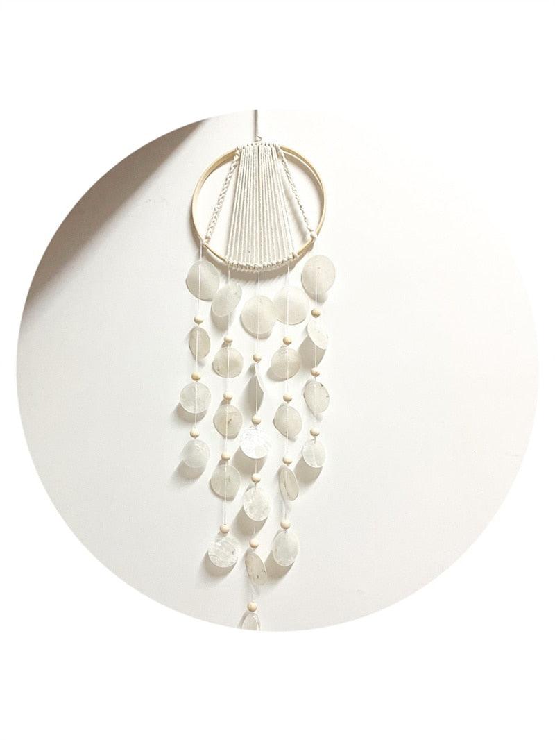 Korean Style Home Shell Melodious Sound Wind Chime Room Decoration Ornaments Nordic Hanging Wind Bells Wall Pendant For Home Office Kids Room Nursery Decor Gifts Photography Hanging Wind Chimes