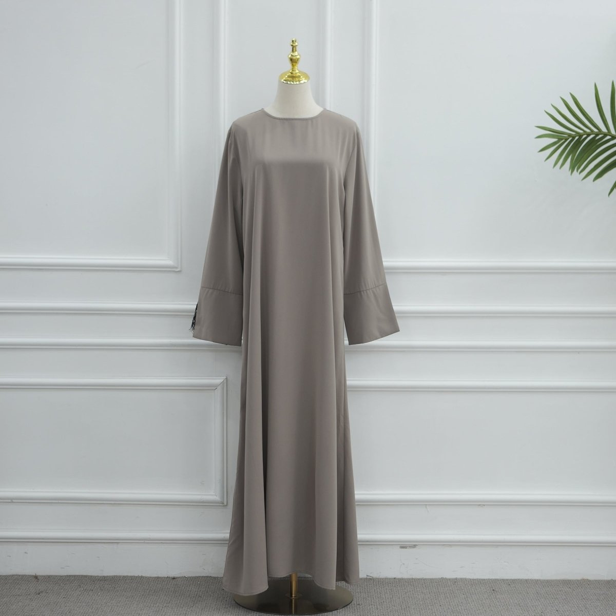 Lace Splice Nida Maxi Dress & Hijab Set(MA444)
