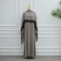 Lace Splice Nida Maxi Dress & Hijab Set(MA444)