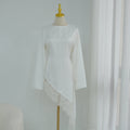 Lace Trim Contrast Panel Satin Top(MS408)