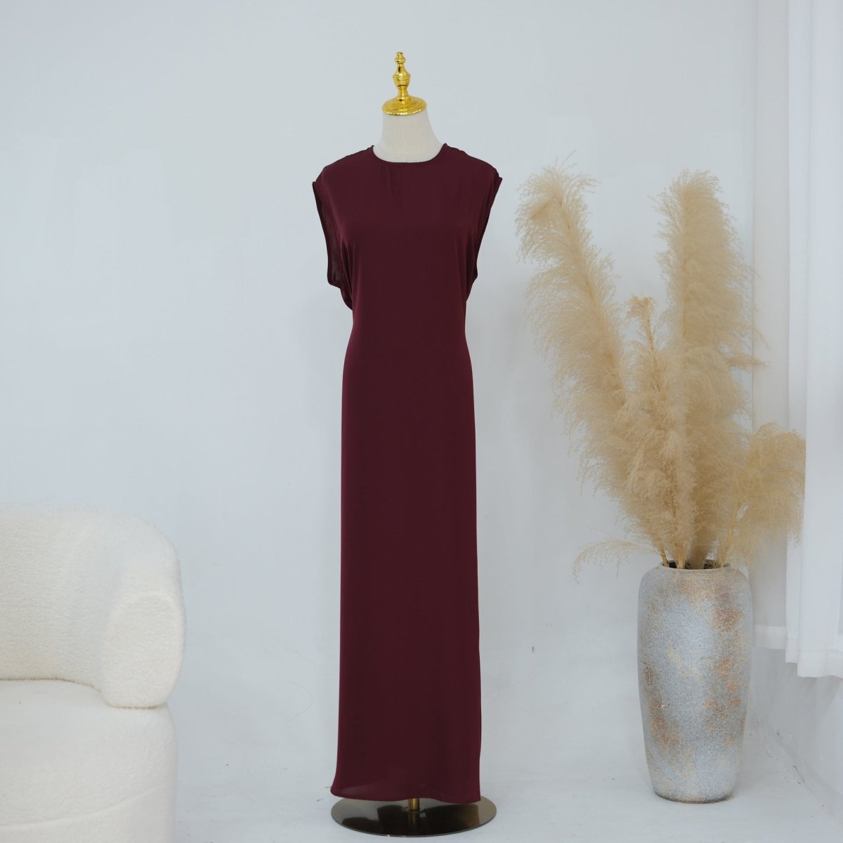 Lace-Trim Nida 3-Piece Abaya Set(MOA330)