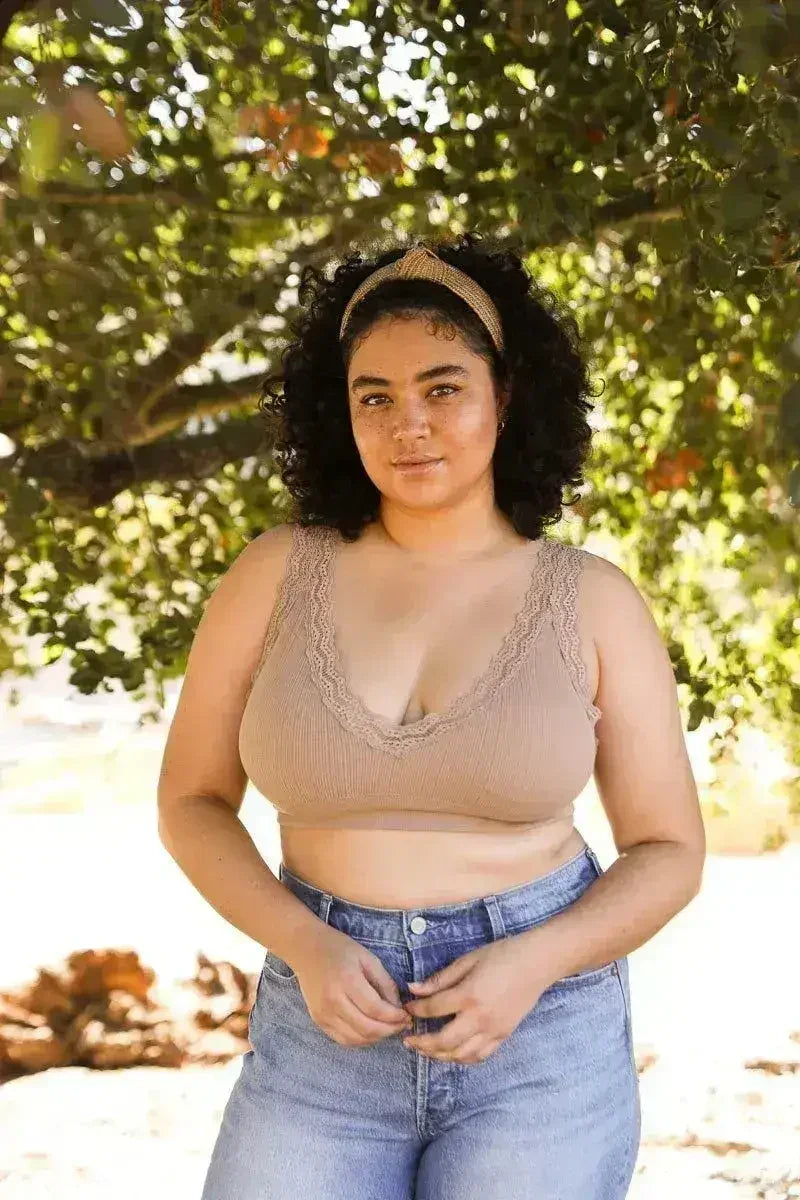 Lace Trim Padded Bralette - Comfortable Everyday Bra | Femstylo
