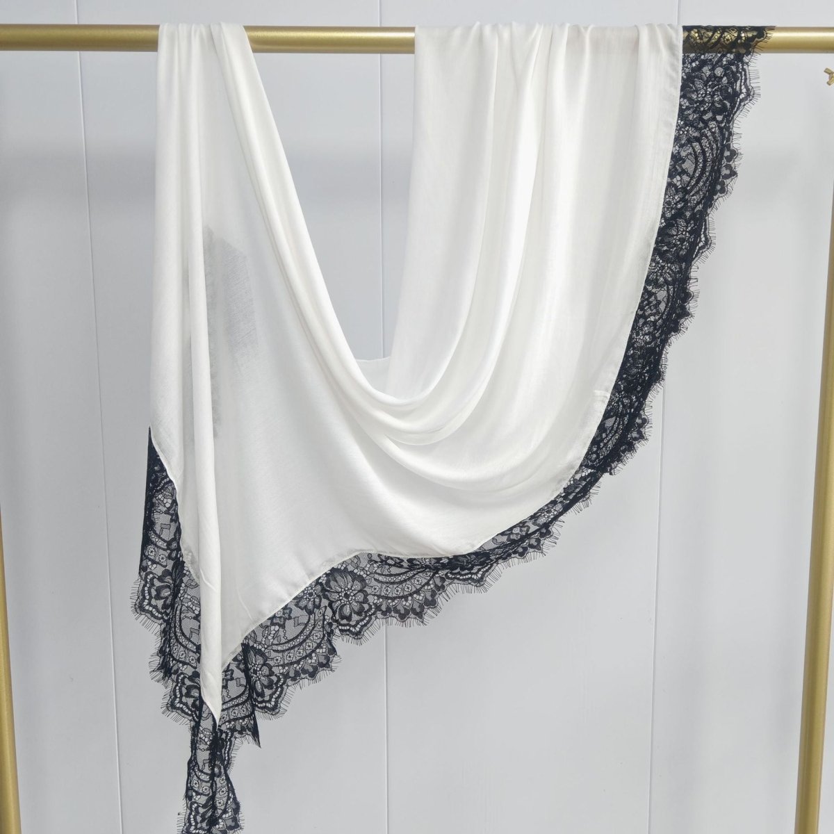 Lace Trim Rayon Hijab Scarf(MH211)