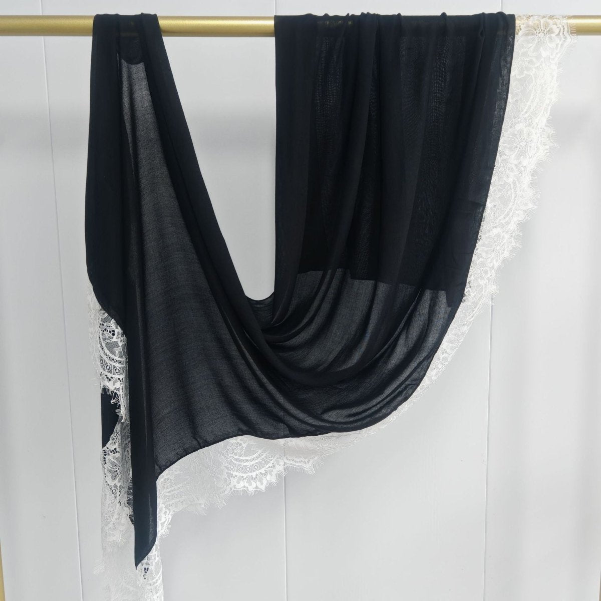 Lace Trim Rayon Hijab Scarf(MH211)