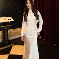 Lace Trim Wrap Top & Maxi Skirt Set (MS390)