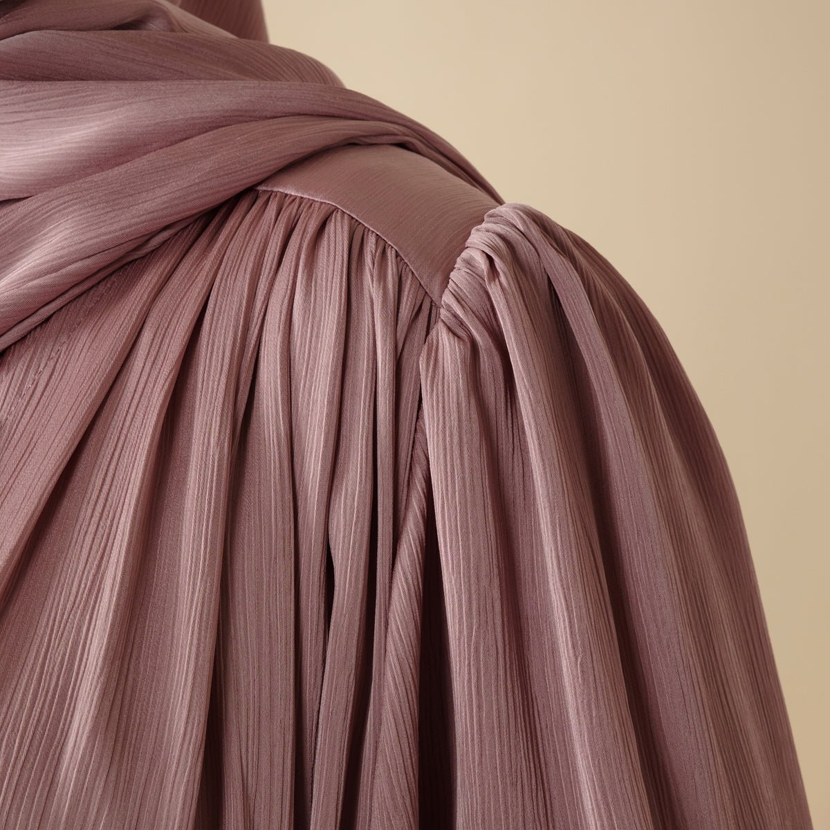 Lantern Sleeve Abaya, 4-Piece Set Large Pleated Sleeves Abaya (MOA084)