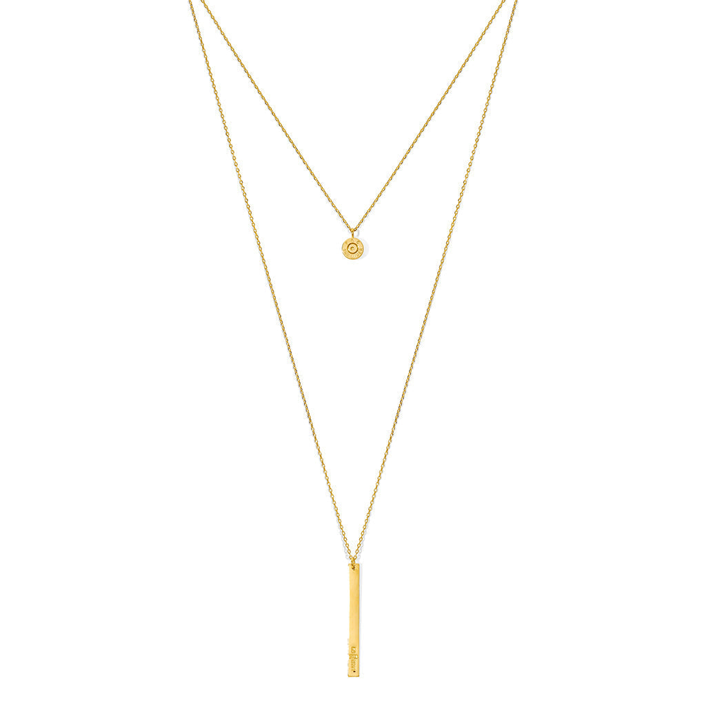 Layered Bar Bullet Necklace