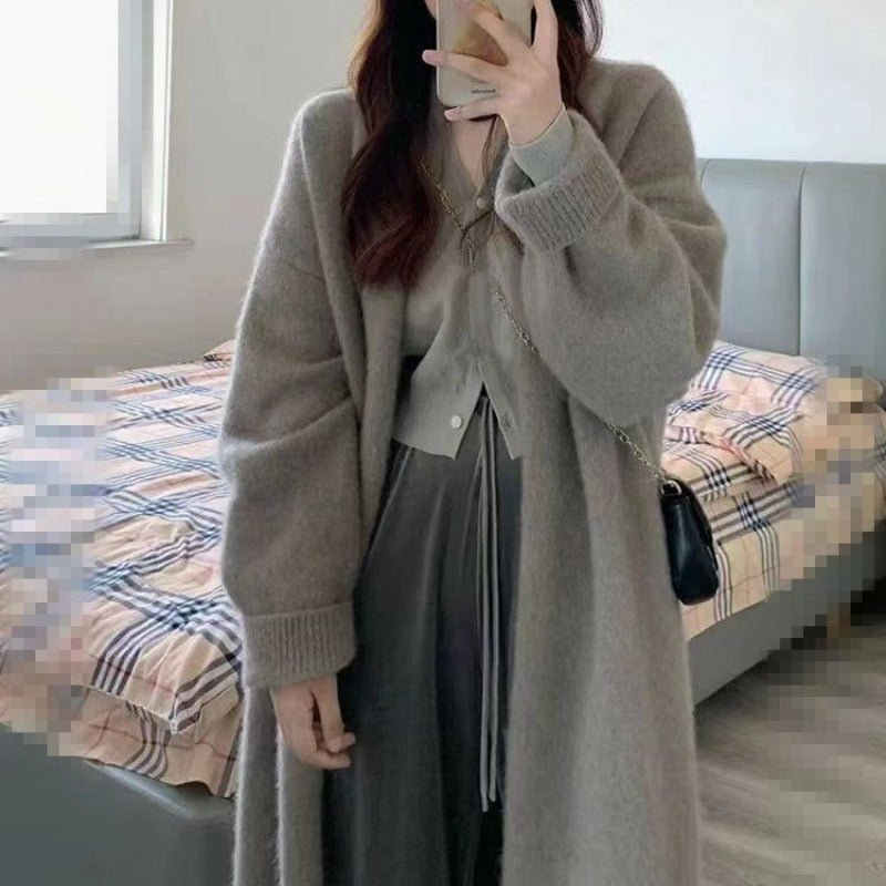Lazy Style Mid-Length Knit Cardigan(MS156)