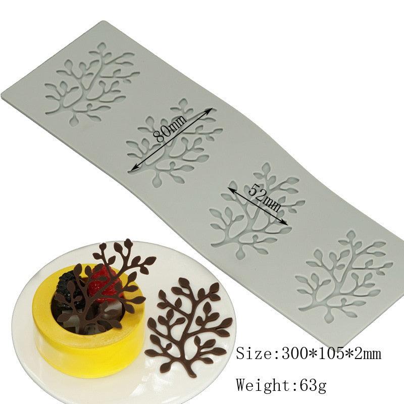 Leaf Cake Mold Coral Leaves Decorative Lace Mat Sugar Craft Silicone Pad Fondant Moulds Decorating Tools Baking Accessories Leaf Mold Fondant Leaf 3D Cake Decorations Styling Chocolate Sugar Cookie Cutter Set Silicone Mold