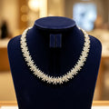 Leaf Cluster Statement Crystal Rhinestone Necklace(MAC371)