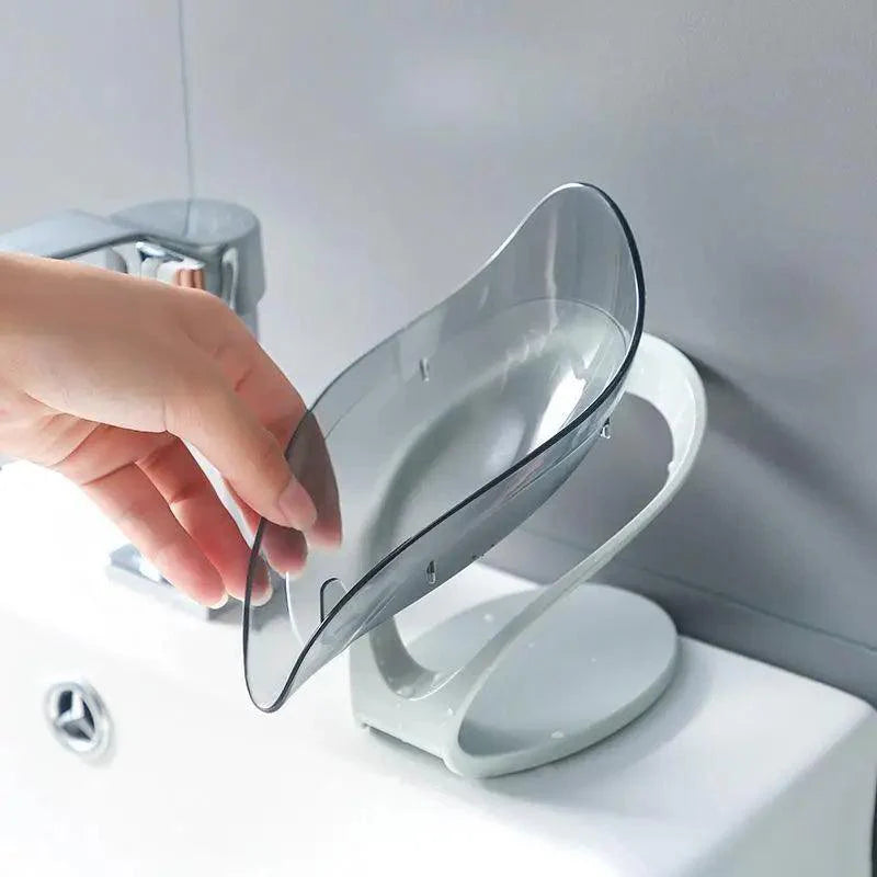 Leaf Shape Soap Box Creative Drain Soap Holder Bathroom Soap Holder Free Perforated Soap Dish For Bathroom Suction Cup Soap Dish Soap Dish with Draining Tray Soap Holder Saver for Shower Bathroom Keep Soap Bars Dry Clean