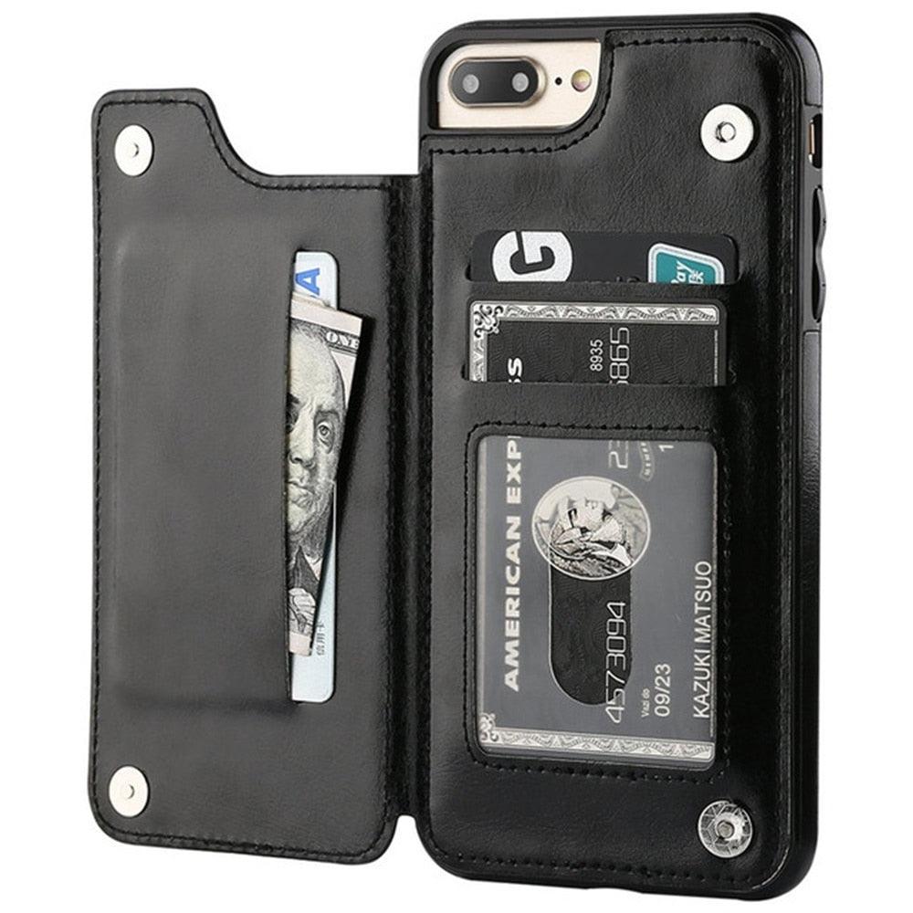 Leather Retro Card Holder Flip Cover for iPhone 11 12 13 14 Pro Max Mini Wallet Case iPhone 11 PU Leather Flip Cover Wallet Case For iPhone
