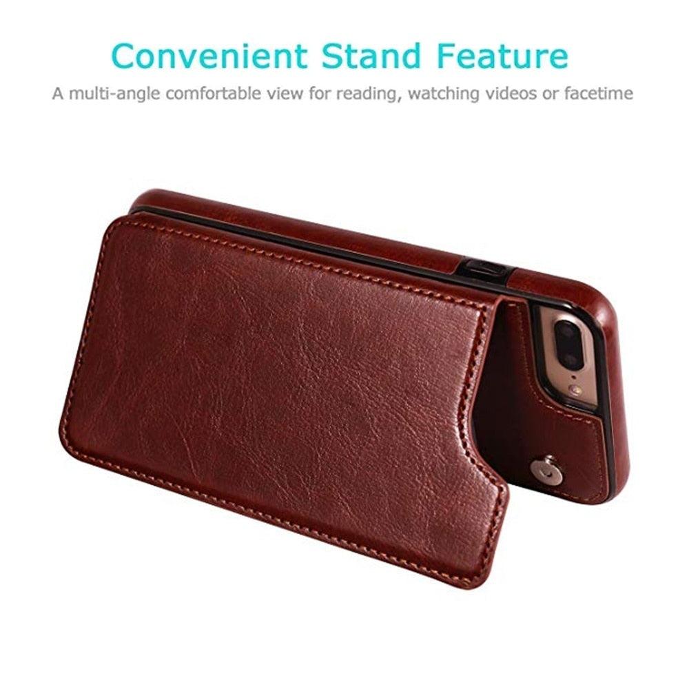 Leather Retro Card Holder Flip Cover for iPhone 11 12 13 14 Pro Max Mini Wallet Case iPhone 11 PU Leather Flip Cover Wallet Case For iPhone