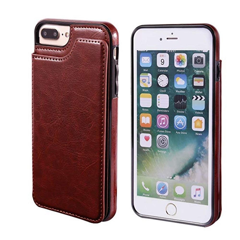 Leather Retro Card Holder Flip Cover for iPhone 11 12 13 14 Pro Max Mini Wallet Case iPhone 11 PU Leather Flip Cover Wallet Case For iPhone