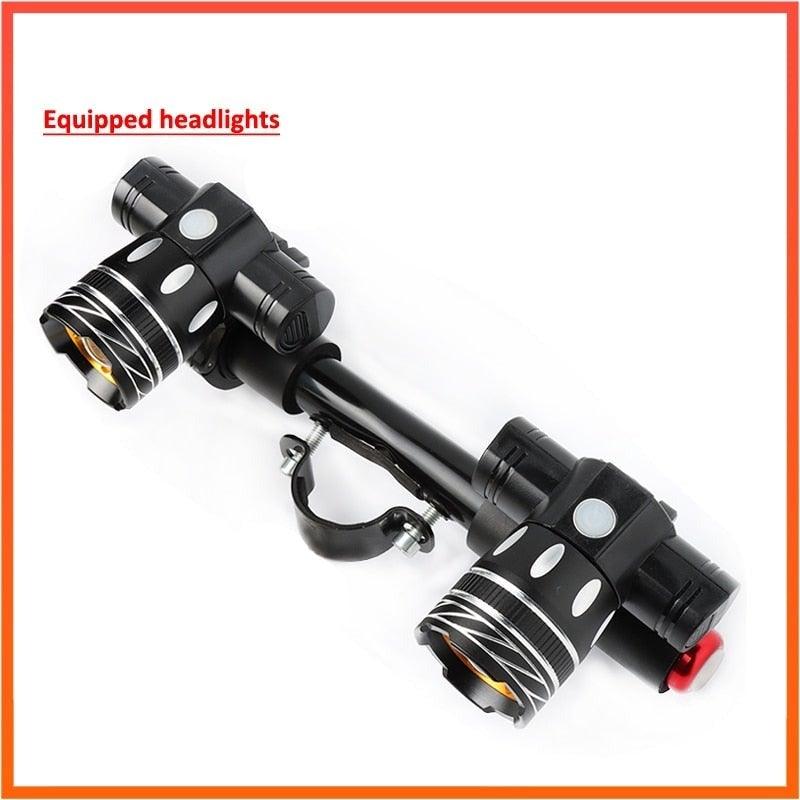 LED Headlight For Bike Electric Scooter USB Rechargeable LED Light Front Lamp High Lumens Brightness Bicycle Light Front With Strong Battery Portable Waterproof Flashlight For Night Cycling
