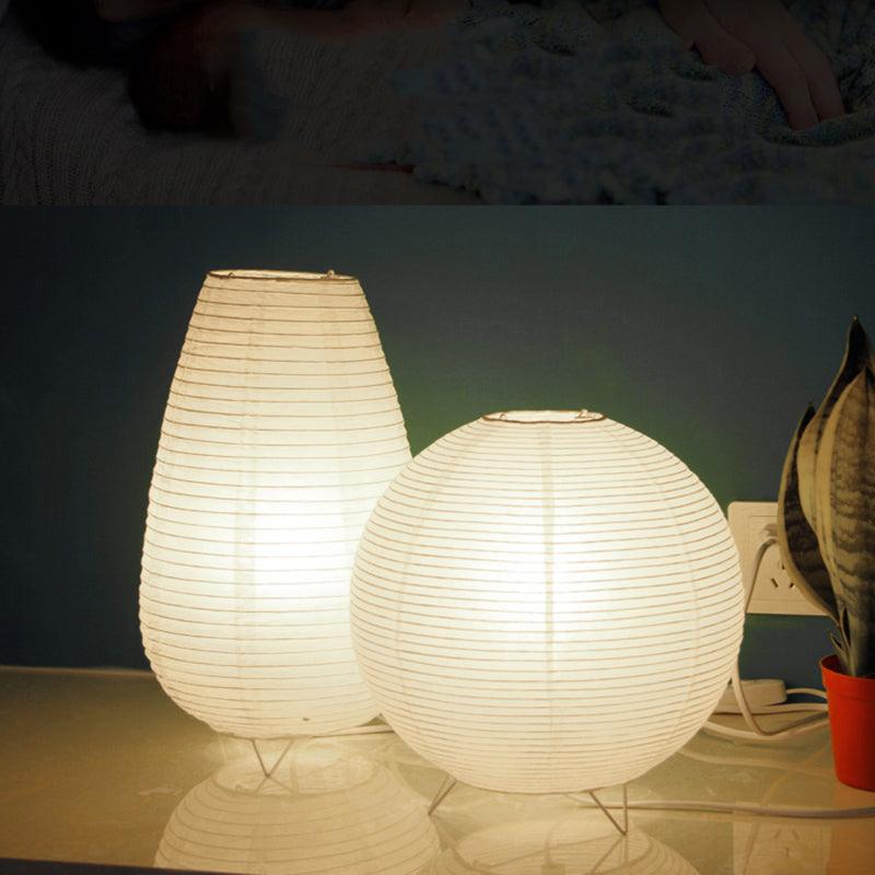 LED Paper Lantern Desk Lamp Creative Radio Table Lamps Kids Baby Feeding Small Night Light Bedroom Bedside Lamp Lights Art Decor Cute Study Lamps for Bedroom Décor