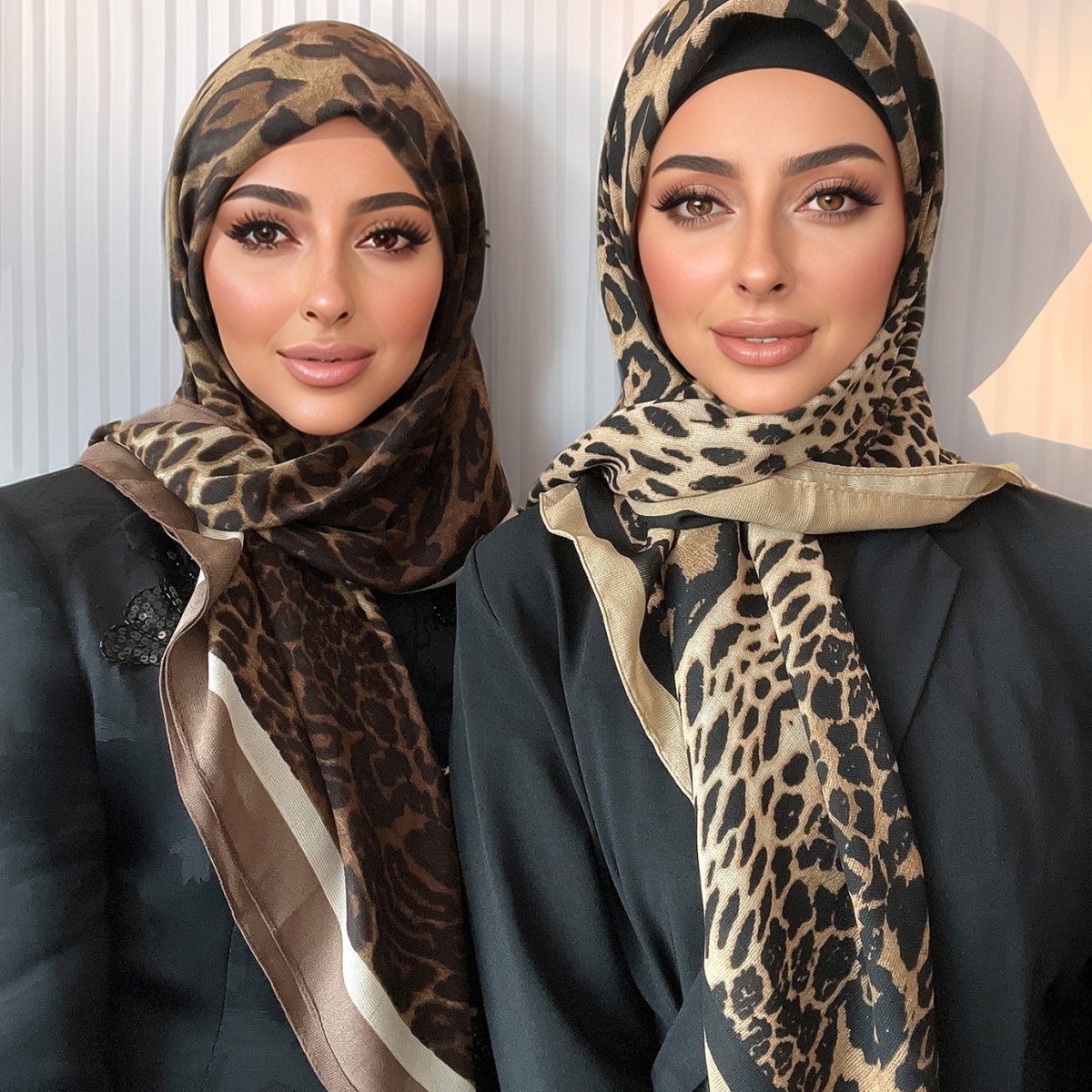 Leopard Print Square Scarf Hijab (MH182)