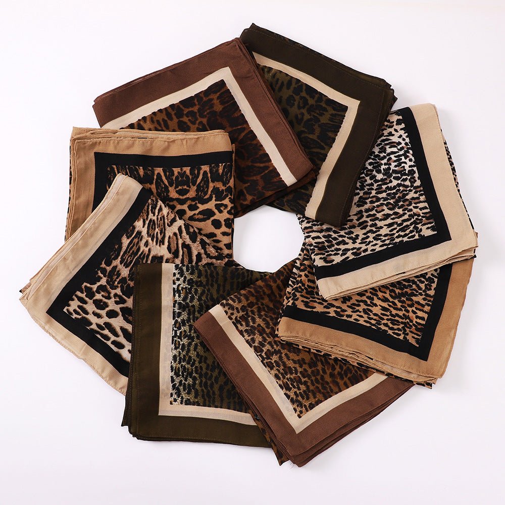 Leopard Print Square Scarf Hijab (MH182)