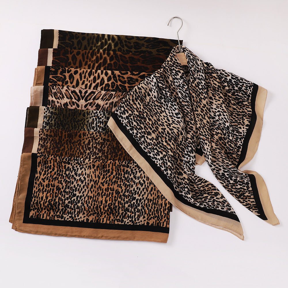 Leopard Print Square Scarf Hijab (MH182)