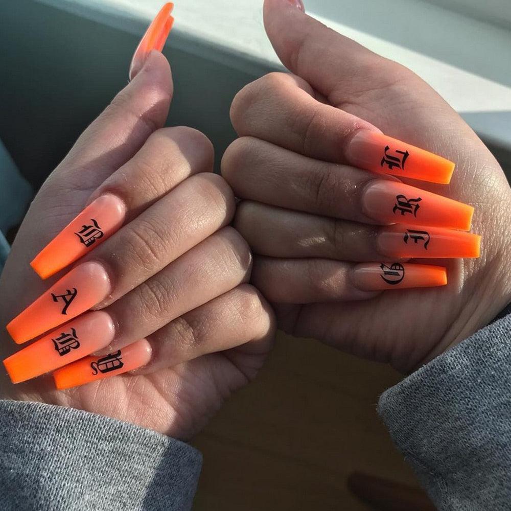 Letter 3D Decals Nail Art Stickers English Old Font Black Number Tattoo Nails Design Water Sliders Manicure Decoration 3D Nail Supplies Holographic Old English Character Nail Self-Adhesive Sticker English Font Design Manicure Decorations Accessories