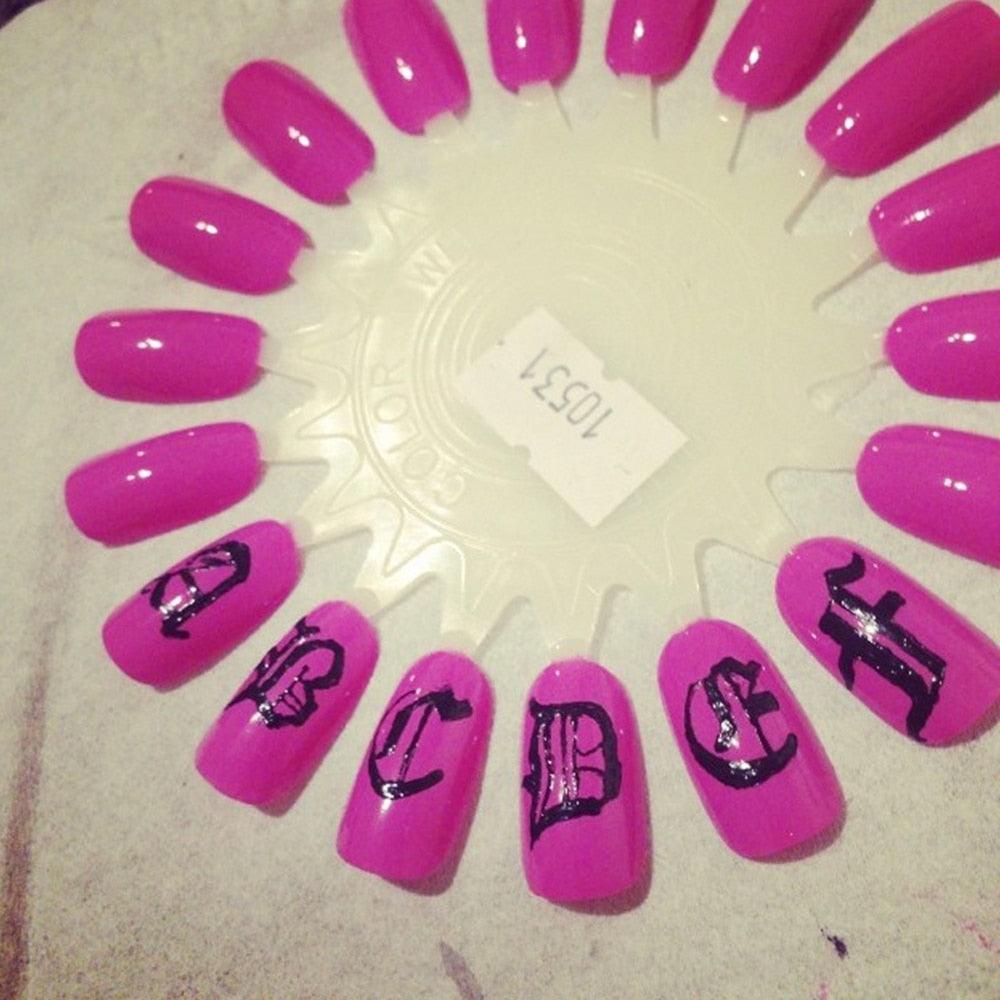 Letter 3D Decals Nail Art Stickers English Old Font Black Number Tattoo Nails Design Water Sliders Manicure Decoration 3D Nail Supplies Holographic Old English Character Nail Self-Adhesive Sticker English Font Design Manicure Decorations Accessories