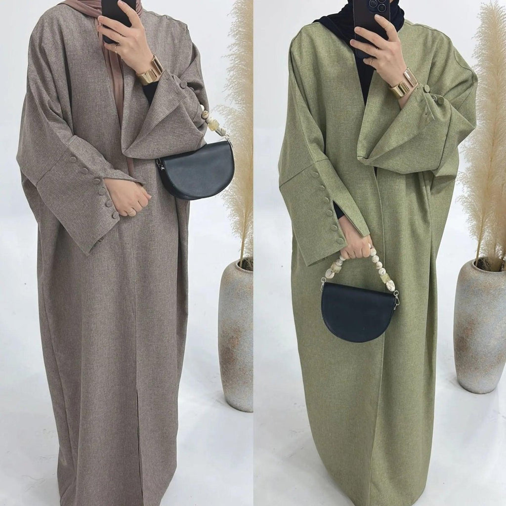 Linen Cardigan Open Abaya (MOA042)