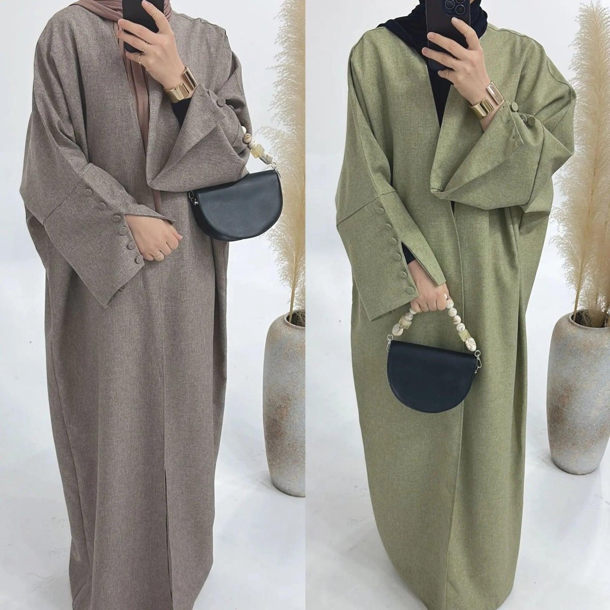 Linen Cardigan Open Abaya (MOA042)